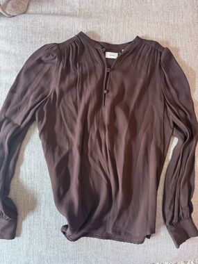 Aritzia Wilfred long sleeve brown blouse small